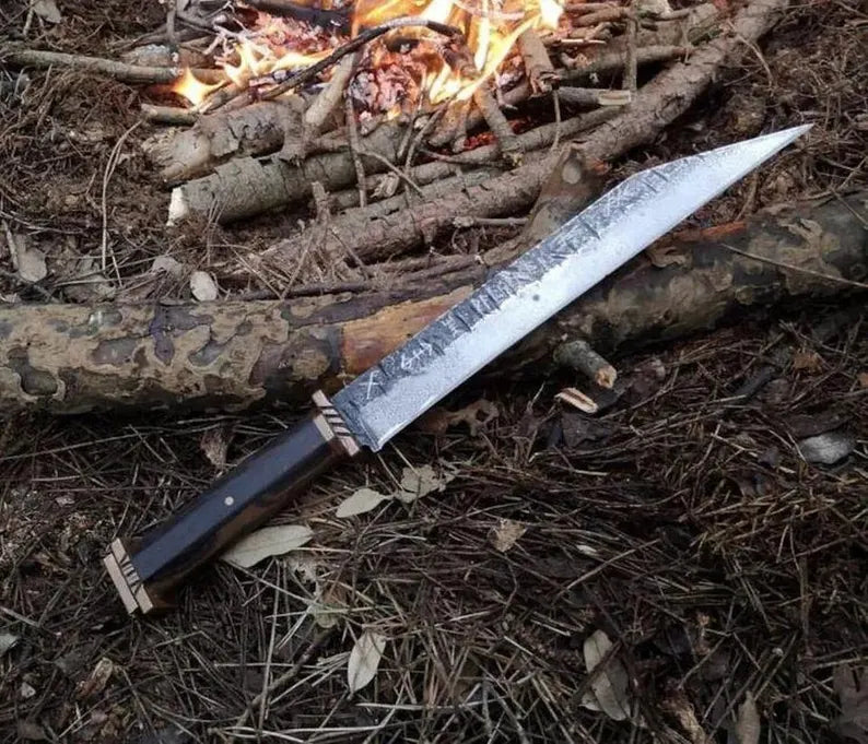 Custom Viking Seax Knife Stainless Steel Blade with Leather Sheath