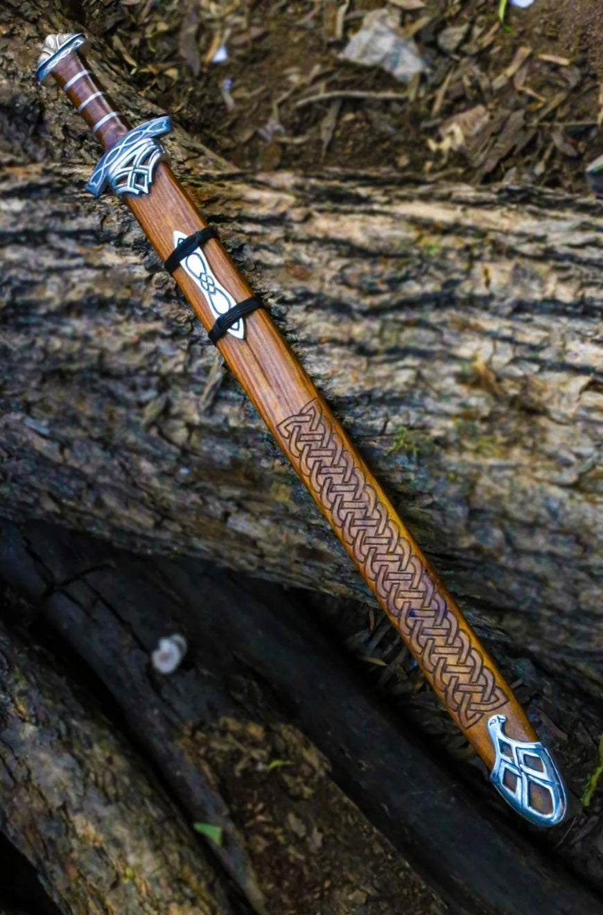 Damascus Steel Sword Viking Sword With Scabbard