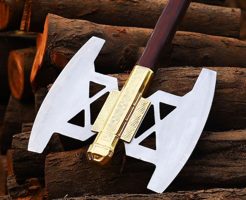 Handmade Dwarven Axe Gimli Battle Axe Replica With Pure Leather Sheath