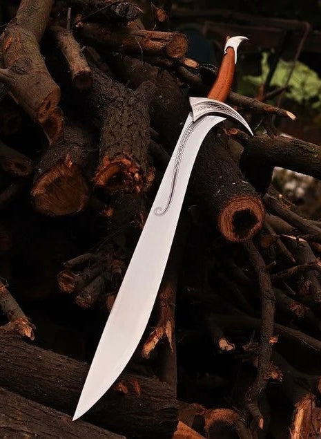 Custom Handmade Sword High Carbon Steel Blade Sharp Edge With Leather Sheath