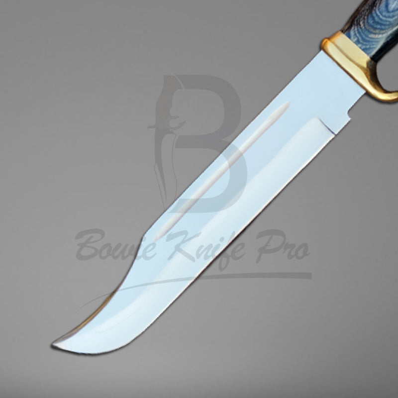 Custom Hunting Bowie Knife Sharped Steel Blade Pakka Wood Handle Guard And Pommel In Brass With Knife Sheath VK-224