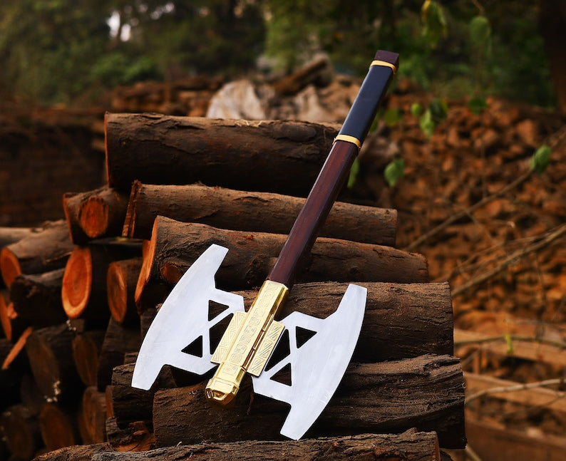 Handmade Dwarven Axe Gimli Battle Axe Replica With Pure Leather Sheath