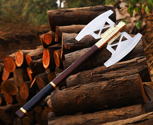 Handmade Dwarven Axe Gimli Battle Axe Replica With Pure Leather Sheath