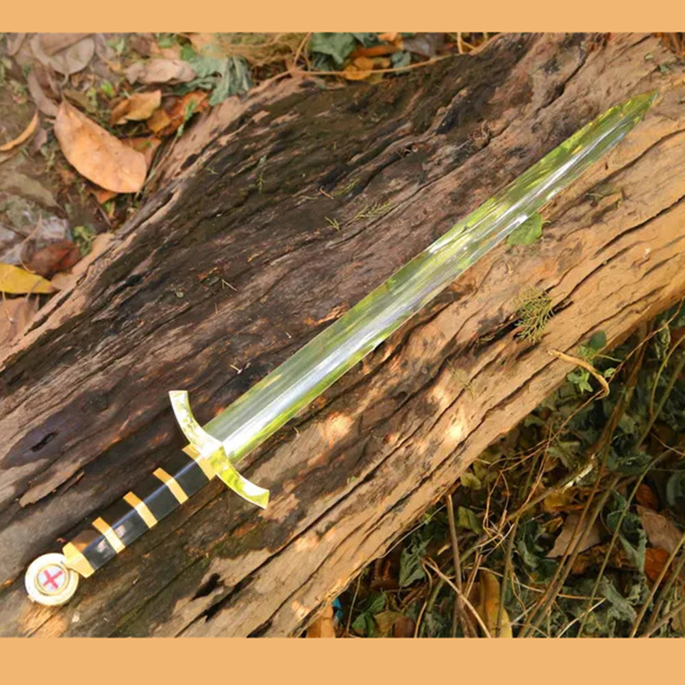 Scottish Sword Knight Templar Replica Sword Brass Guard And Pommel With Scabbard