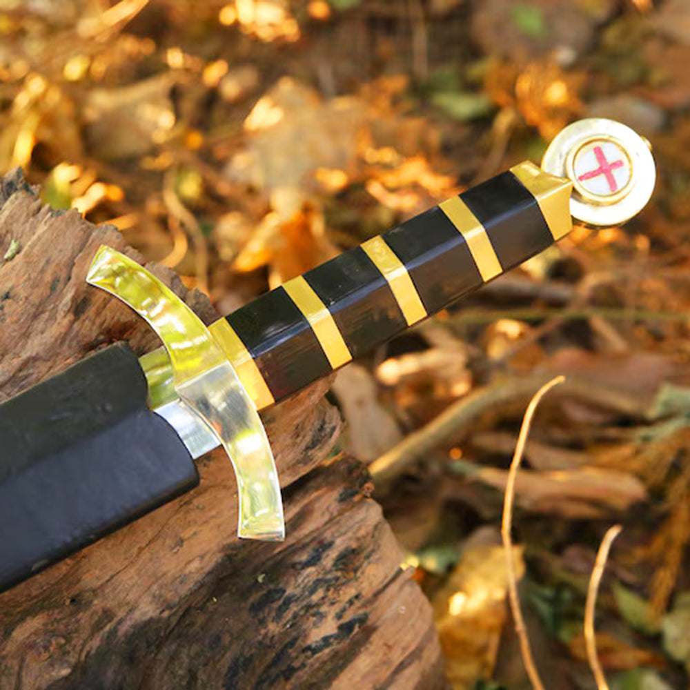 Scottish Sword Knight Templar Replica Sword Brass Guard And Pommel With Scabbard