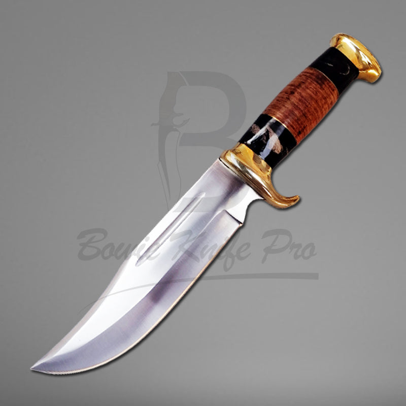 Crocodile Dundee Knife | Hunting Knife | Brass Guard And Pommel Stainless Steel Blade With Knife Sheath VK-201