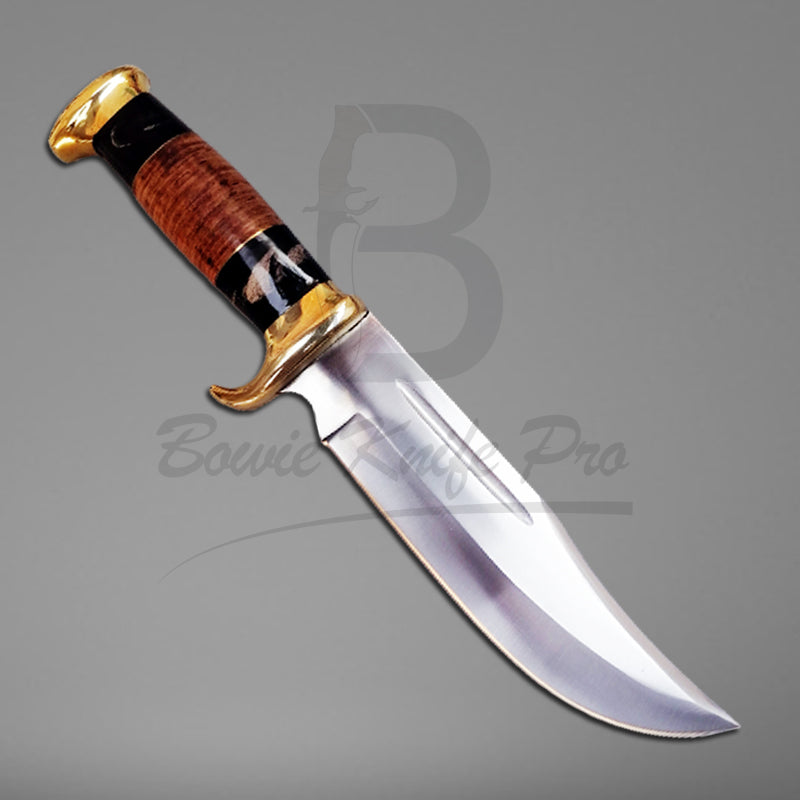 Crocodile Dundee Knife | Hunting Knife | Brass Guard And Pommel Stainless Steel Blade With Knife Sheath VK-201