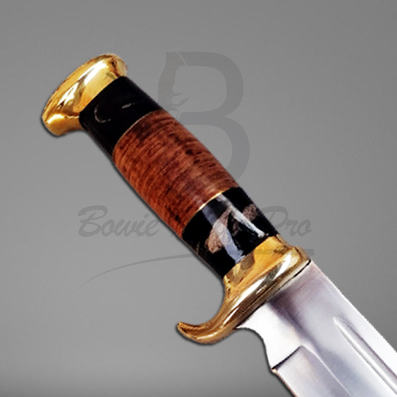 Crocodile Dundee Knife | Hunting Knife | Brass Guard And Pommel Stainless Steel Blade With Knife Sheath VK-201