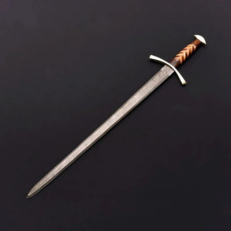 Custom Handmade Damascus Steel Sword | Viking Sword With Wooden Box VS-002