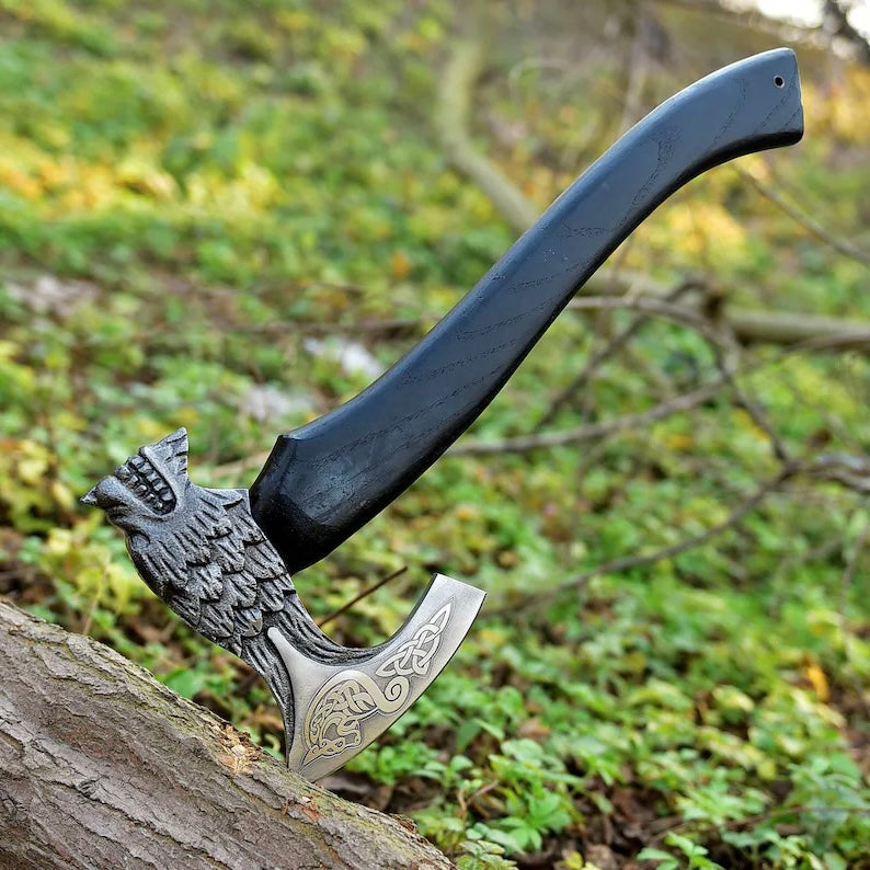 Handmade High Carbon Steel Viking Axe Wood Handle