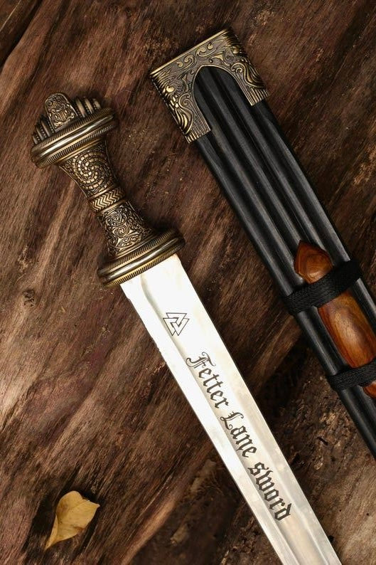 Custom Handmade Replica Fetter Lane Sword With Scabbard