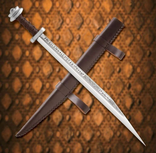 Custom Viking Sword Stainless Steel Blade with Leather Sheath