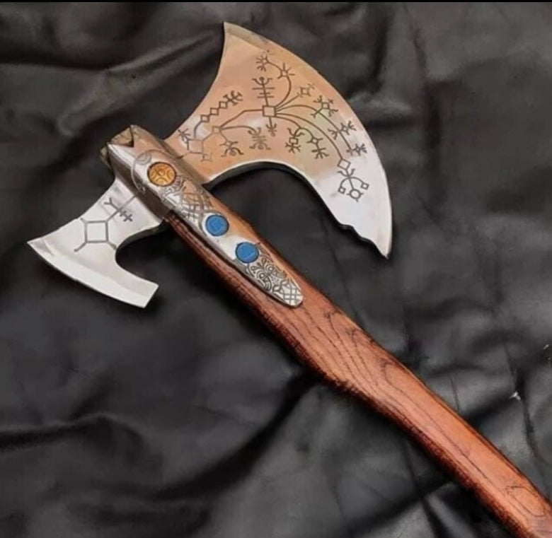 Leviathan Axe God Of War Axe High Carbon Steel Head Wood Handle