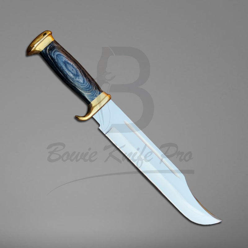 Custom Hunting Bowie Knife Sharped Steel Blade Pakka Wood Handle Guard And Pommel In Brass With Knife Sheath VK-224