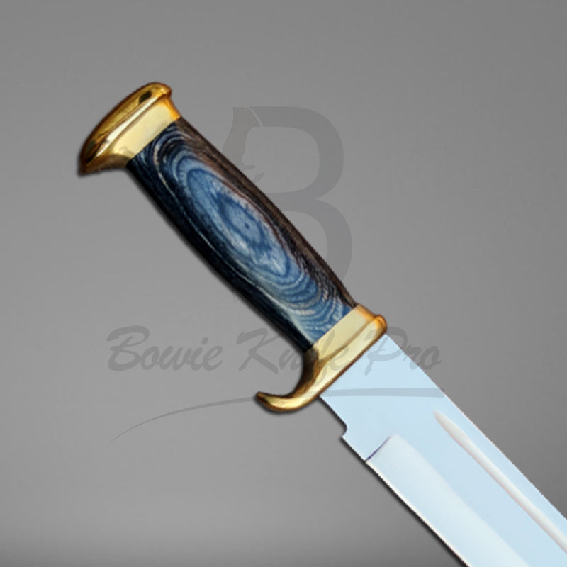 Custom Hunting Bowie Knife Sharped Steel Blade Pakka Wood Handle Guard And Pommel In Brass With Knife Sheath VK-224