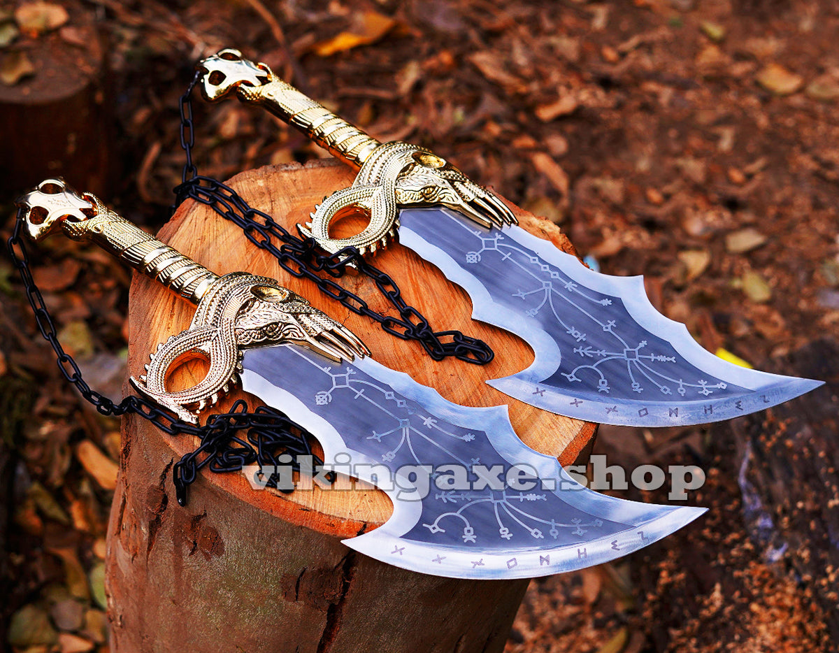 God For War Blades Chaos Blades Kratos Cosplay Pair Of Sword With Wall Mount