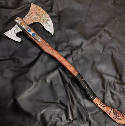 Leviathan Axe God Of War Axe High Carbon Steel Head Wood Handle