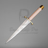 Dagger Knife Stainless Steel Blade Rasin Handle Brass Guard And Pommel With Knife Sheath VK-210