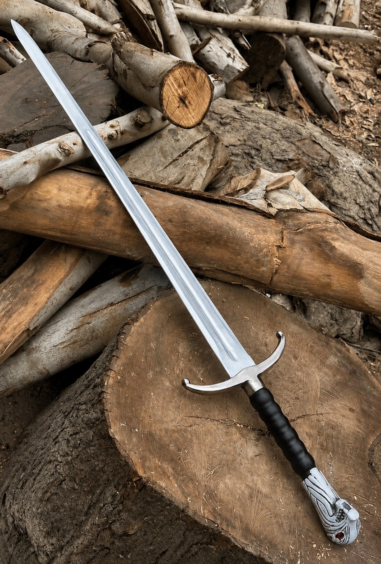 Custom Handmade Longclaw Replica Sword With Leather Sheath And Wall Mount