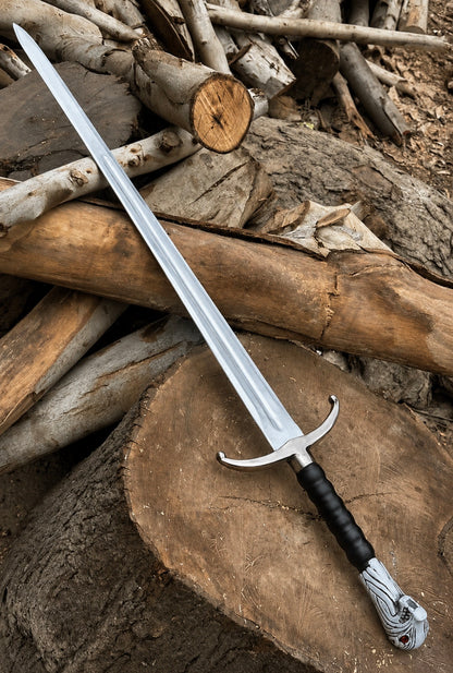 Custom Handmade Longclaw Replica Sword With Leather Sheath And Wall Mount