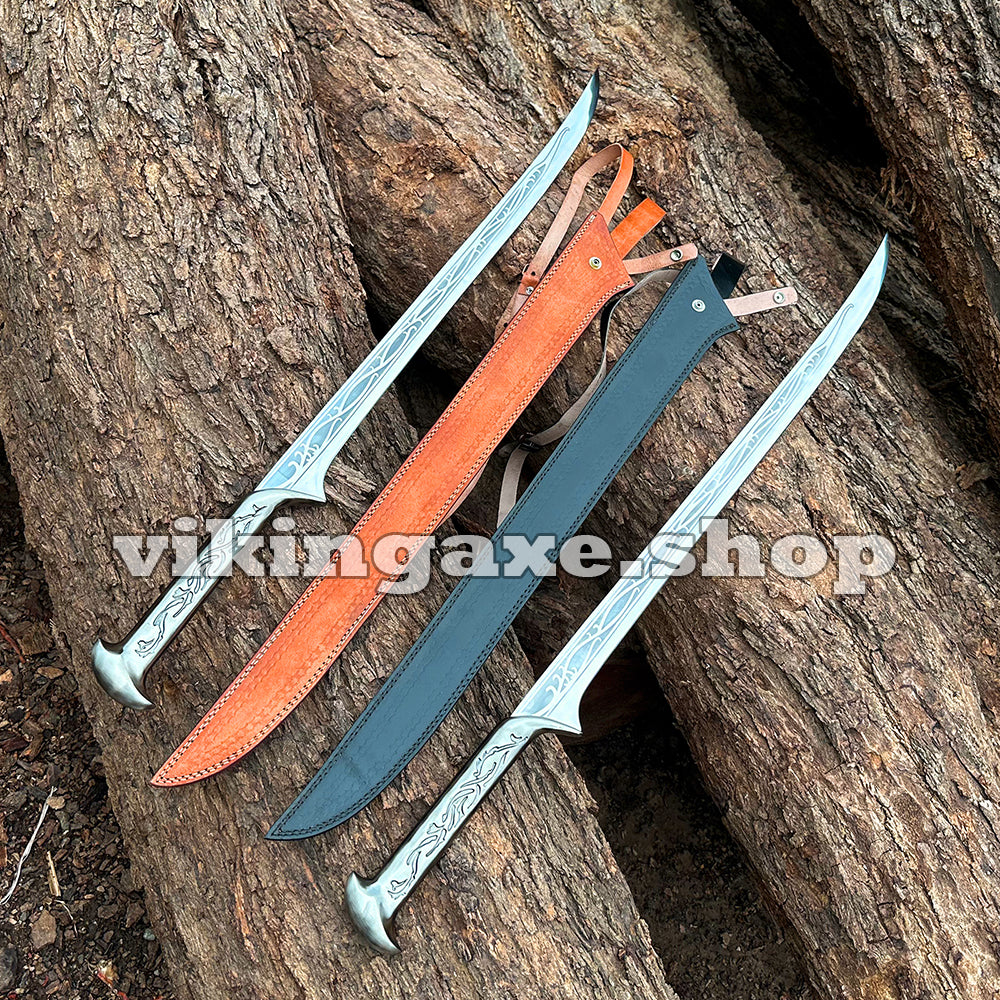 Pair Of Elven King Sword | Thranduil's Sword (The Hobbit) With Leather Sheath