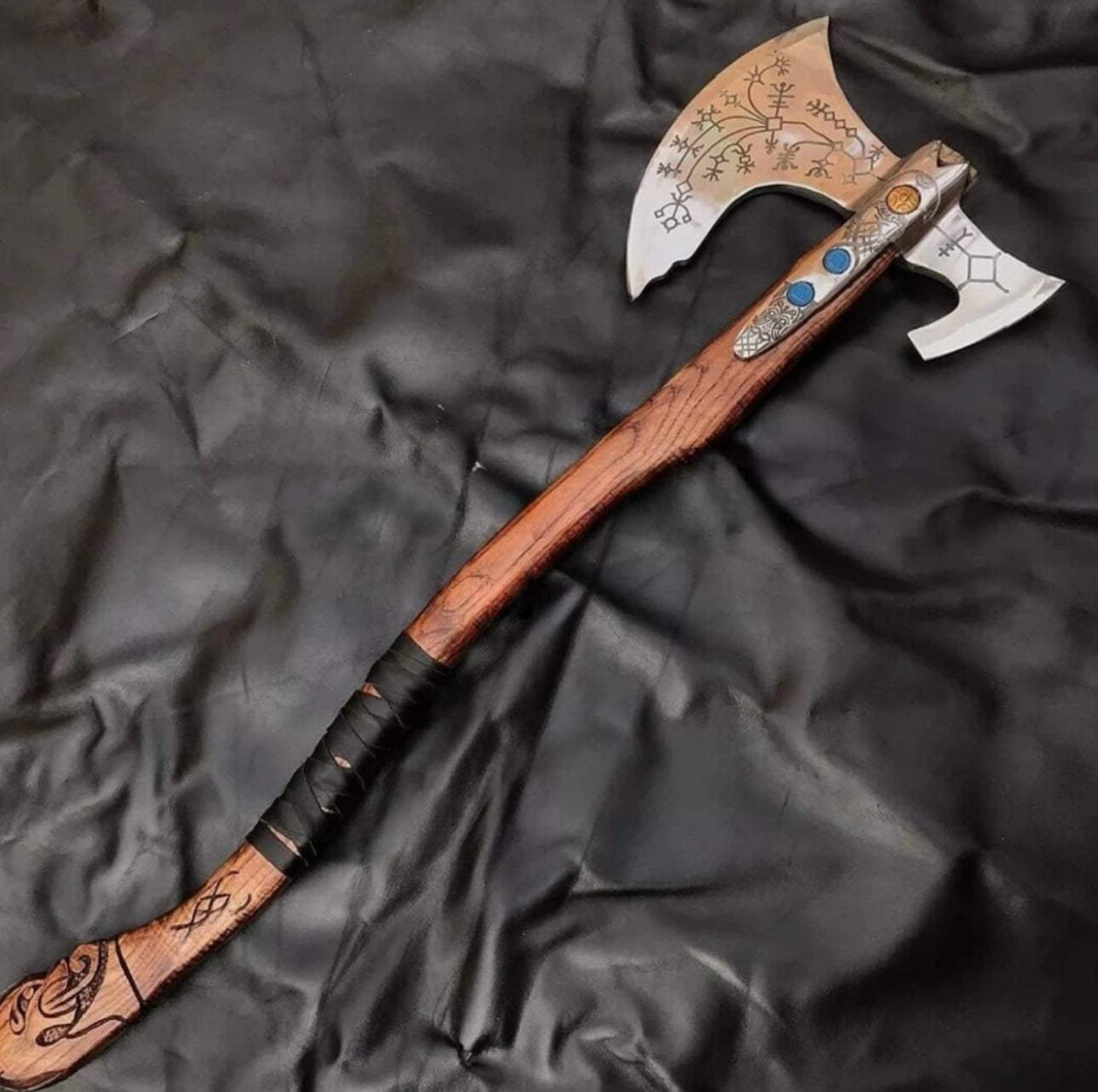 Leviathan Axe God Of War Axe High Carbon Steel Head Wood Handle