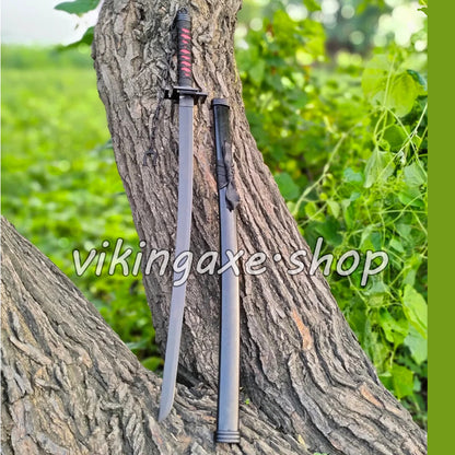 Custom Fantasy Katana Sword Replica Steel Blade Sharp Edge With Scabbard