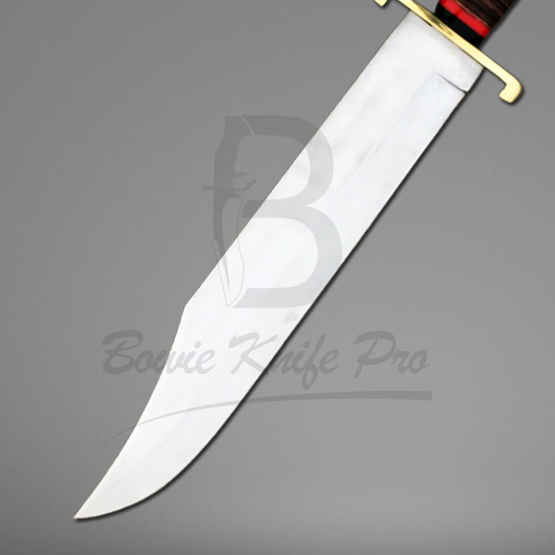 Bowie Knife Pro Brass Guard And Pommel Leather Handle Stainless Steel Blade With Knife Sheath VK-219