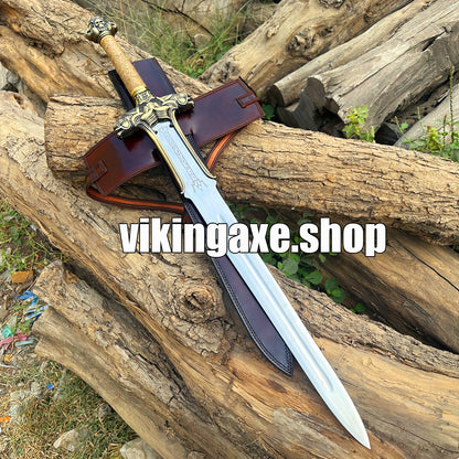 Conan Atlantean Sword - The Barbarian Replica Sword With Leather Sheath