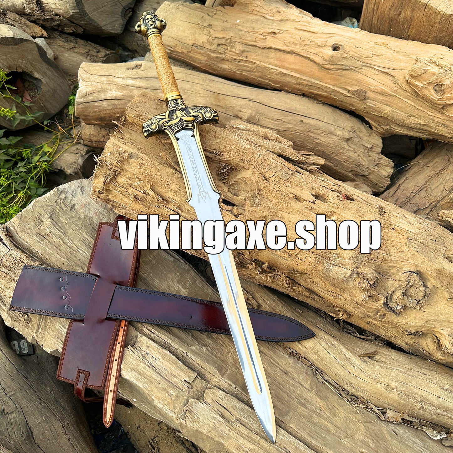 Conan Atlantean Sword - The Barbarian Replica Sword With Leather Sheath