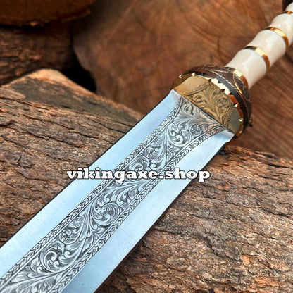 Master Sword | Roman Gladius Sword | Hand Engraved Sword With Leather Sheath