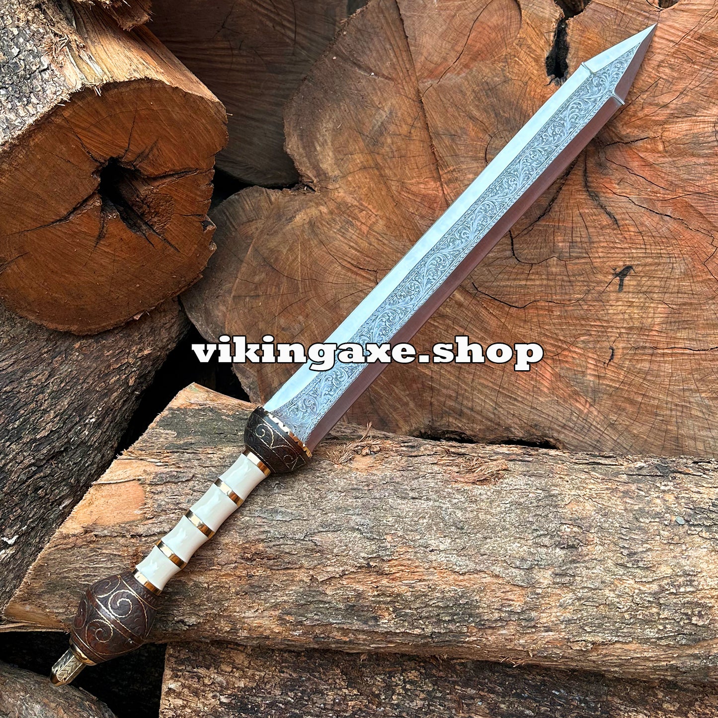 Master Sword | Roman Gladius Sword | Hand Engraved Sword With Leather Sheath