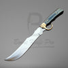 Custom Hunting Knife Stainless Steel Blade Finger Hole Brass Guard Wood Handle With Knife Sheath VK-212