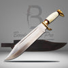 Pro Bowie Knife Stainless Steel Blade Bone Handle Brass Guard And Pommel With Knife Sheath VK-203