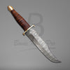 Bowie Knife Pro Damascus Knife Leather Handle Brass Guard And Pommel With Knife Sheath VK-209