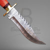 Damascus Knife Hunting Bowie Knife Pro Bone Handle Brass Guard And Pommel With Knife Sheath VK-206