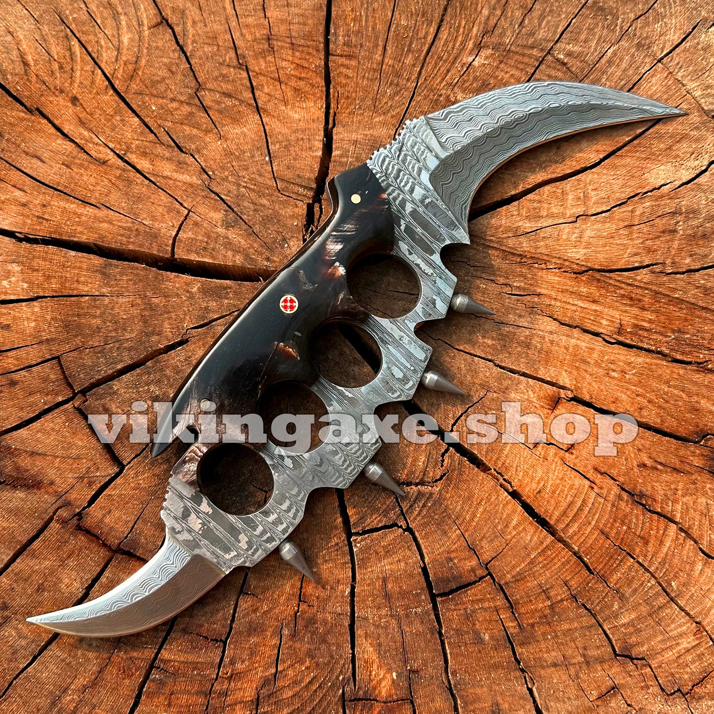 Custom Karambit Knife Knuckles Style Damascus Steel Sharp Edges With Sheath