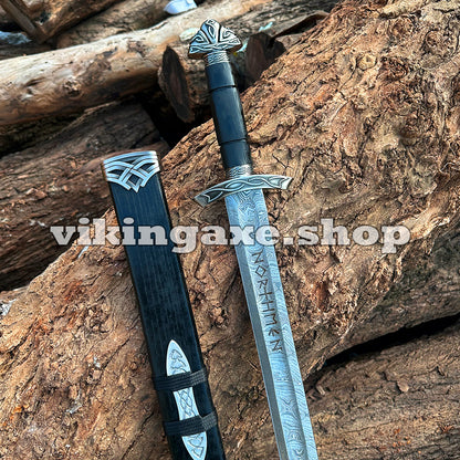 Custom Sword Replica Viking Sword Damascus Steel Sword With Scabbard