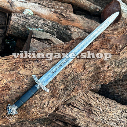 Custom Sword Replica Viking Sword Damascus Steel Sword With Scabbard