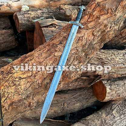 Custom Sword Replica Viking Sword Damascus Steel Sword With Scabbard