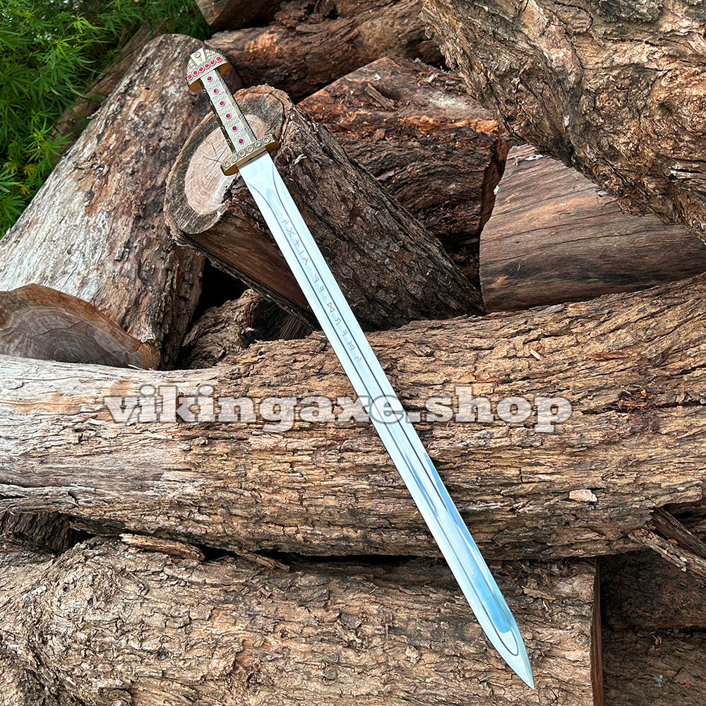 Handmade King Ragnar Lothbrok Sword Replica Viking Sword With Scabbard