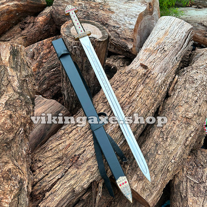 Handmade King Ragnar Lothbrok Sword Replica Viking Sword With Scabbard