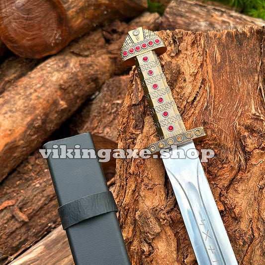 Handmade King Ragnar Lothbrok Sword Replica Viking Sword With Scabbard