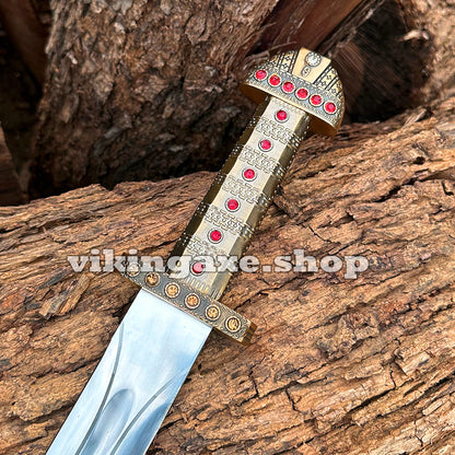 Handmade King Ragnar Lothbrok Sword Replica Viking Sword With Scabbard