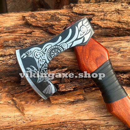 Vinking Axe | Throwing Axe | Camping Axe Wood Handle With Leather Sheath