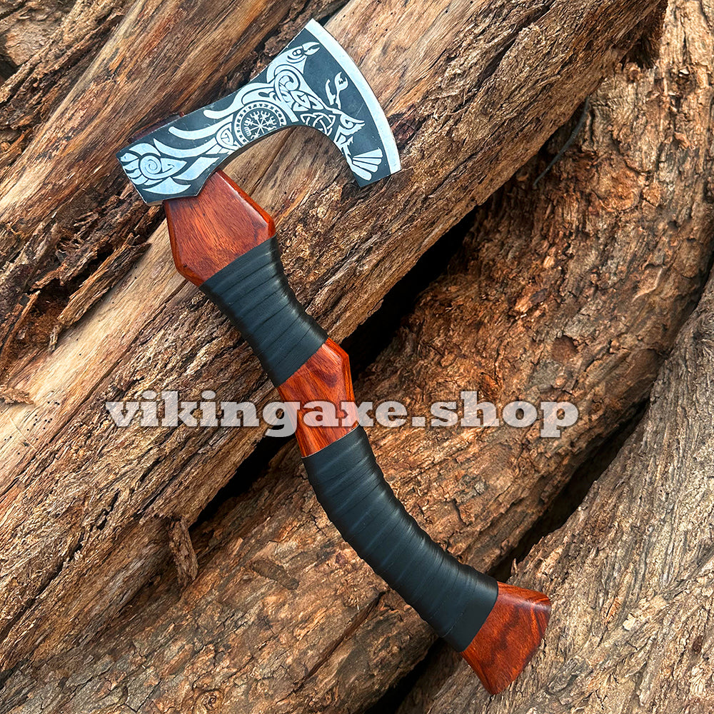 Vinking Axe | Throwing Axe | Camping Axe Wood Handle With Leather Sheath