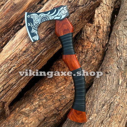 Vinking Axe | Throwing Axe | Camping Axe Wood Handle With Leather Sheath