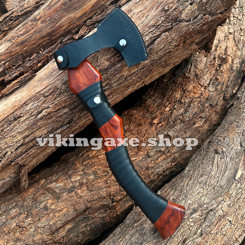 Vinking Axe | Throwing Axe | Camping Axe Wood Handle With Leather Sheath