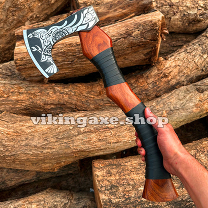 Vinking Axe | Throwing Axe | Camping Axe Wood Handle With Leather Sheath