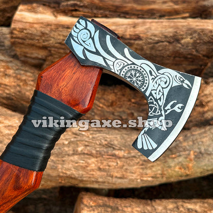 Vinking Axe | Throwing Axe | Camping Axe Wood Handle With Leather Sheath